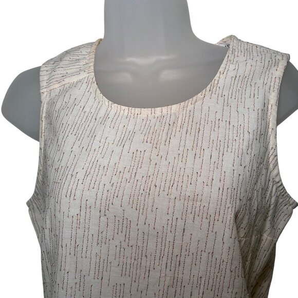 Inclán Studio Houston Cream Metallic Rose Gold Thread Tank Top NWT - Picture 6 of 8